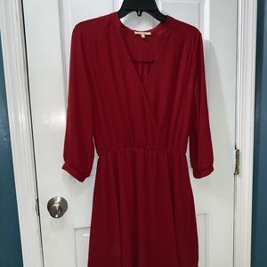 Maroon flowy vneck dress